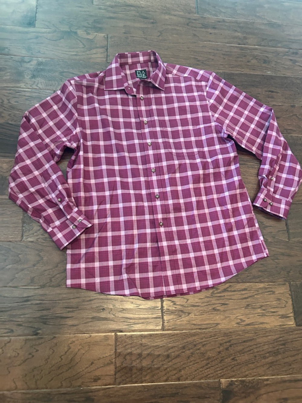 Jos. A. Bank Traveler’s Collection Plaid Long Sleeve Button-Up Shirt
